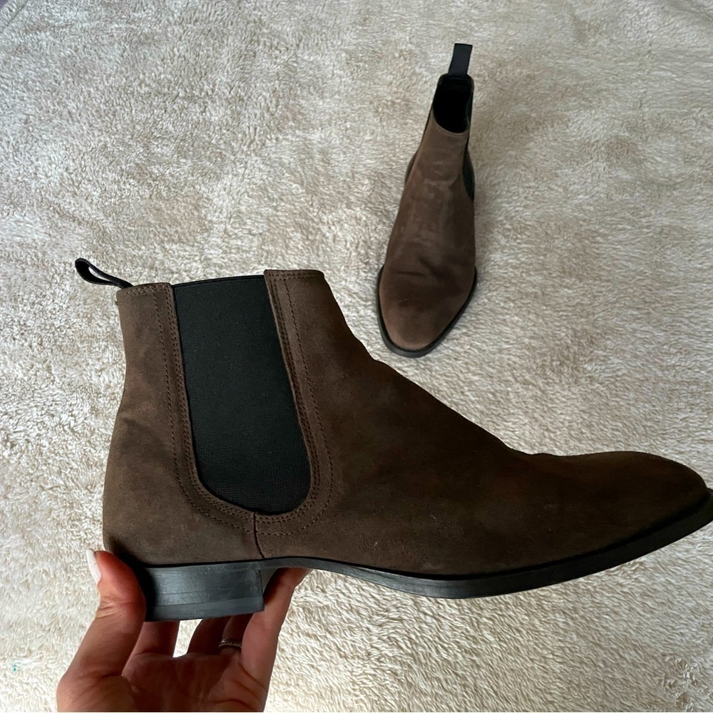 Zara Chelsea Suede Brown Boots For Men Size 41 - Picture 6 of 8